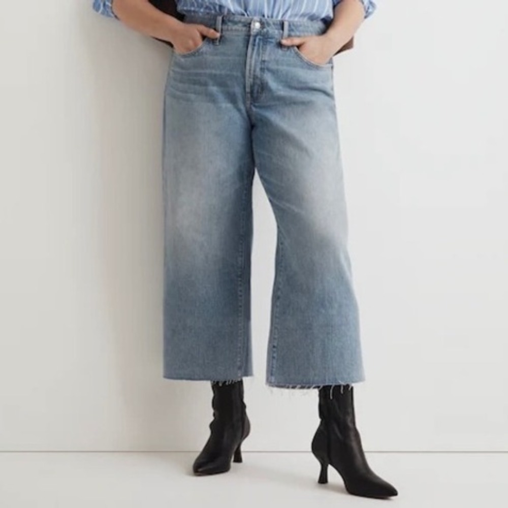 NWT Madewell Women's Plus Perfect Vintage Wide-Leg Crop Jean 16W Altoona Wash‎